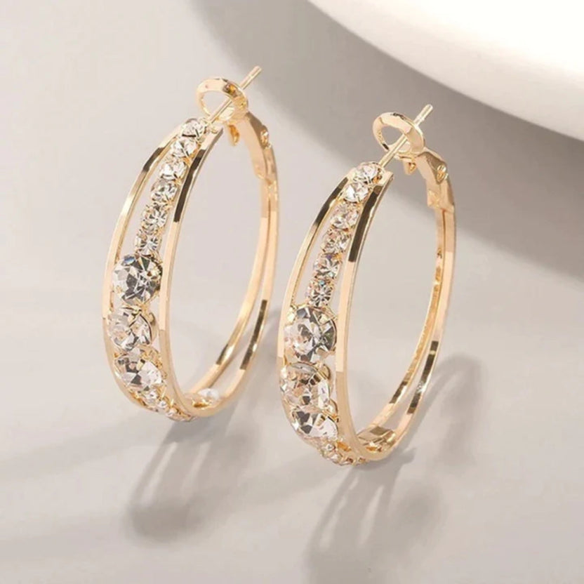 Pendientes aro elegantes con brillo