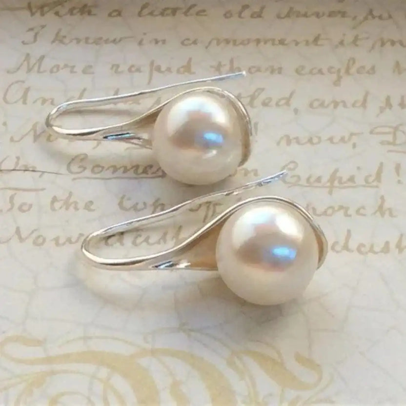 Pendientes vintage de perla colgantes