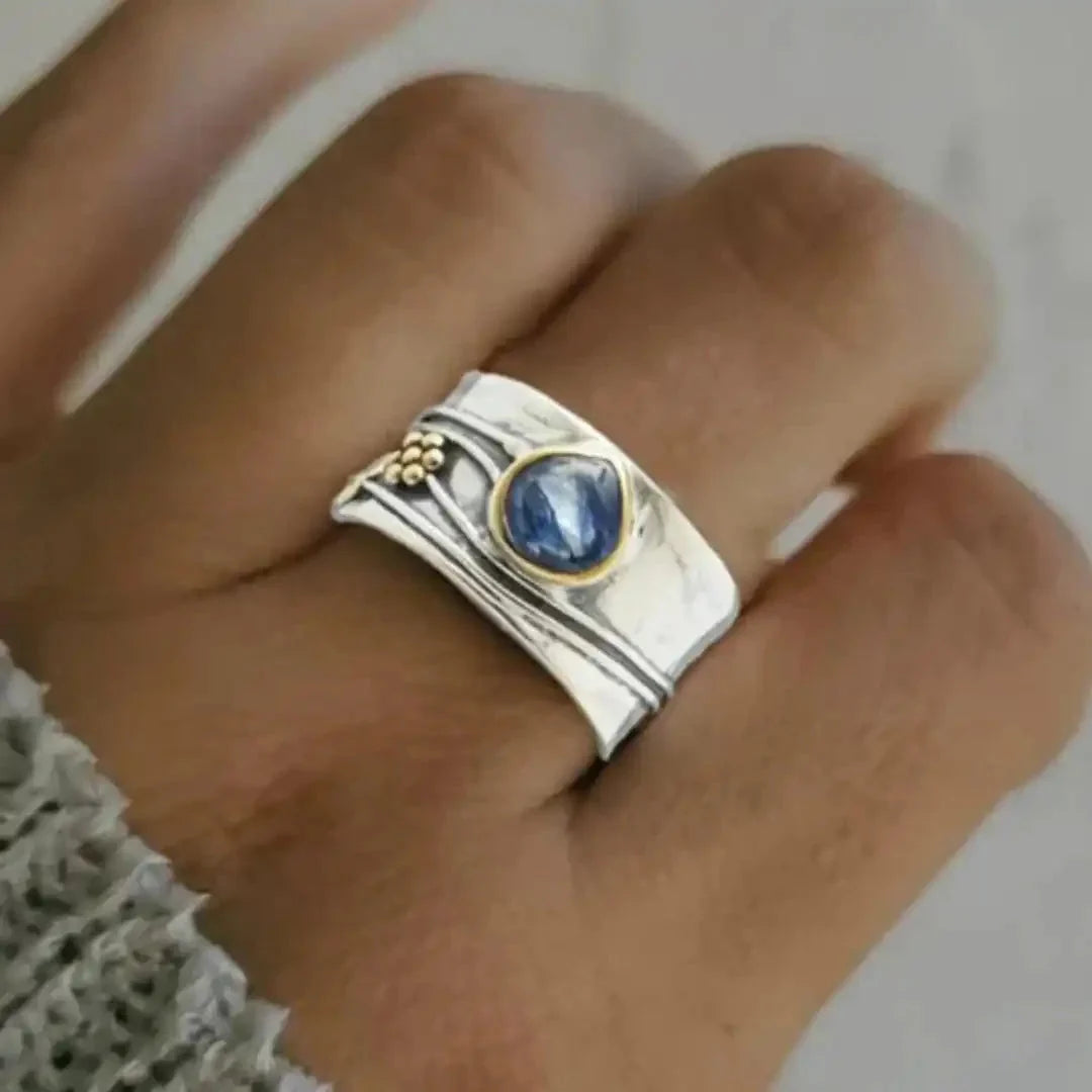 Anillo bohemio de piedra preciosa para meditar – imagen 2