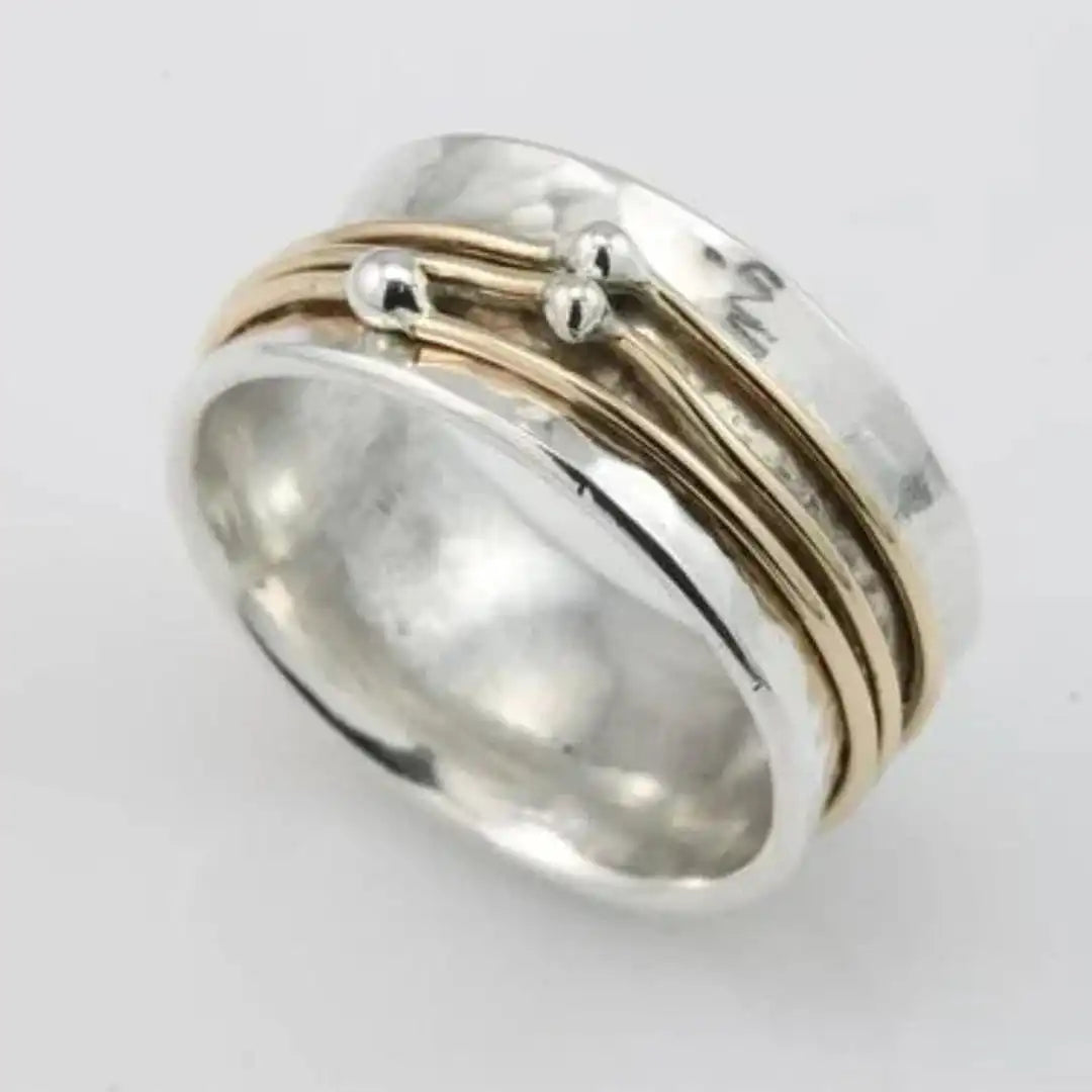 Anillo vintage de plata con capa de oro