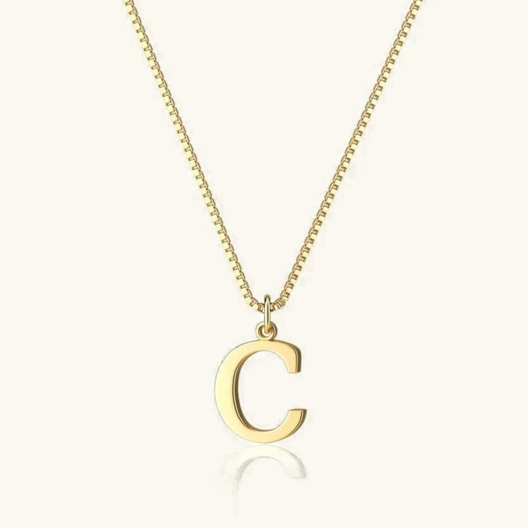 Collar vintage dorado con inicial – imagen 8