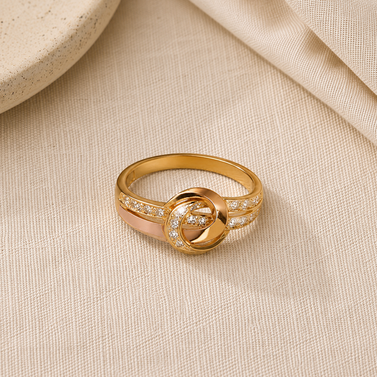 Anillo dorado infinito de cristal – imagen 2