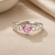 Anillo Rosalie de circonita con corazón en oro blanco – imagen 2