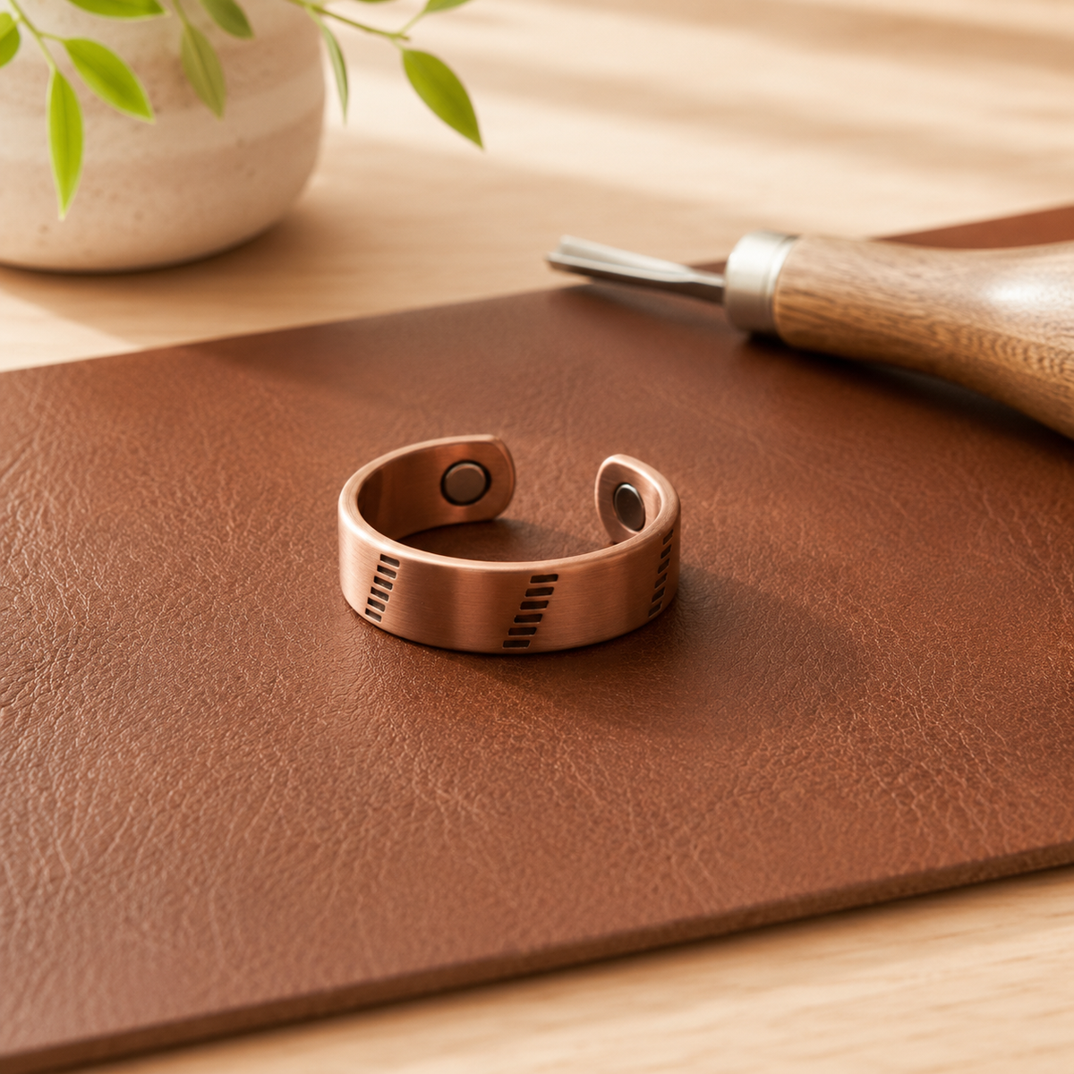 Anillo de cobre con muesca