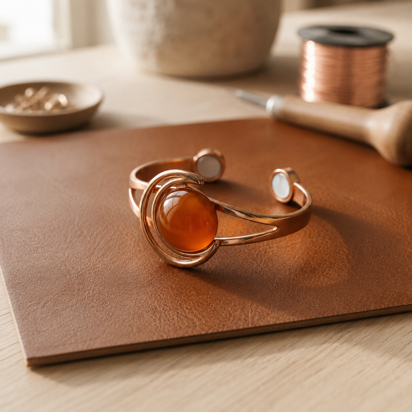 Pulsera de cobre ámbar
