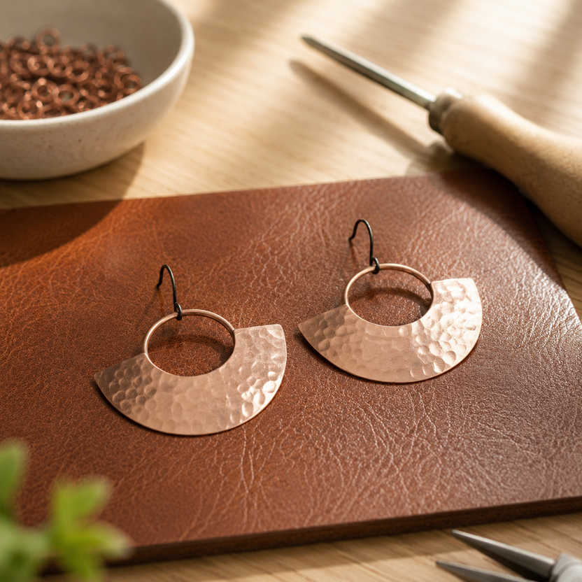 Pendientes de cobre Beam