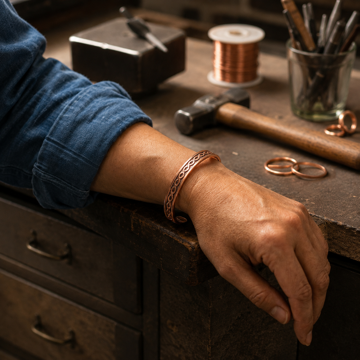 Pulsera de cobre con puntos – imagen 2