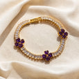 Pulsera de oro con trébol y amatista – imagen 2