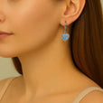 Pendientes de plata con piedra de luna en forma de árbol y corazón – imagen 2