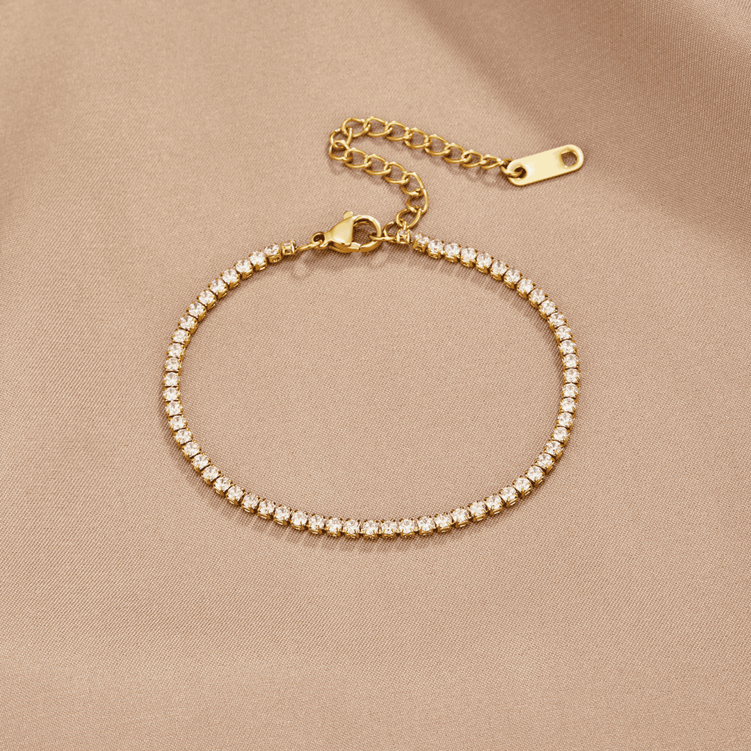 Pulsera tenis dorada atemporal – imagen 2