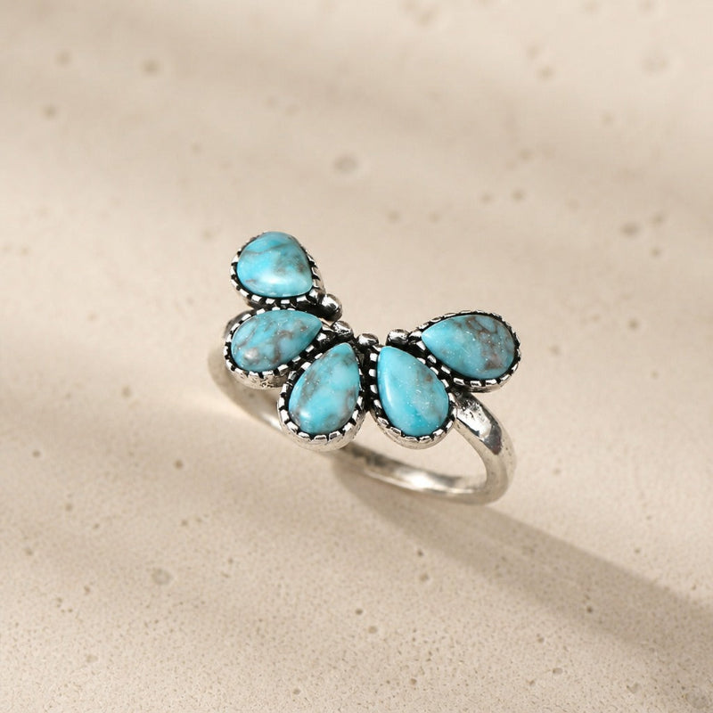 Anillo de moda Couture de turquesa
