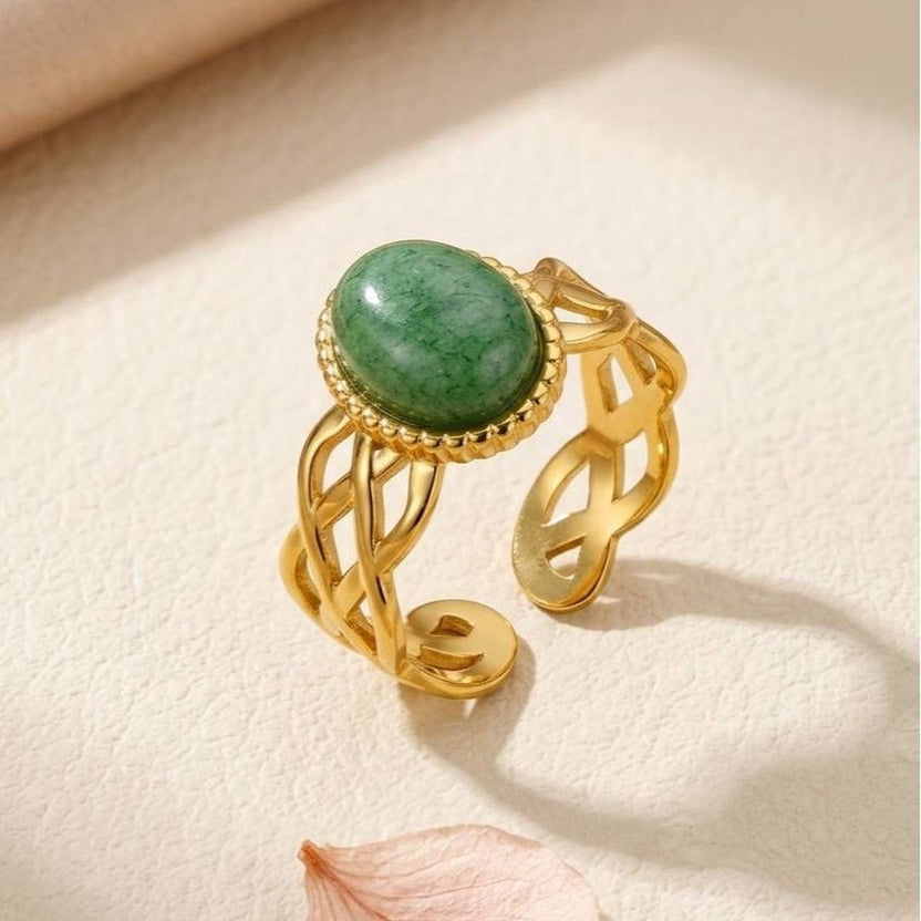 Anillo ajustable Emerald Harmony