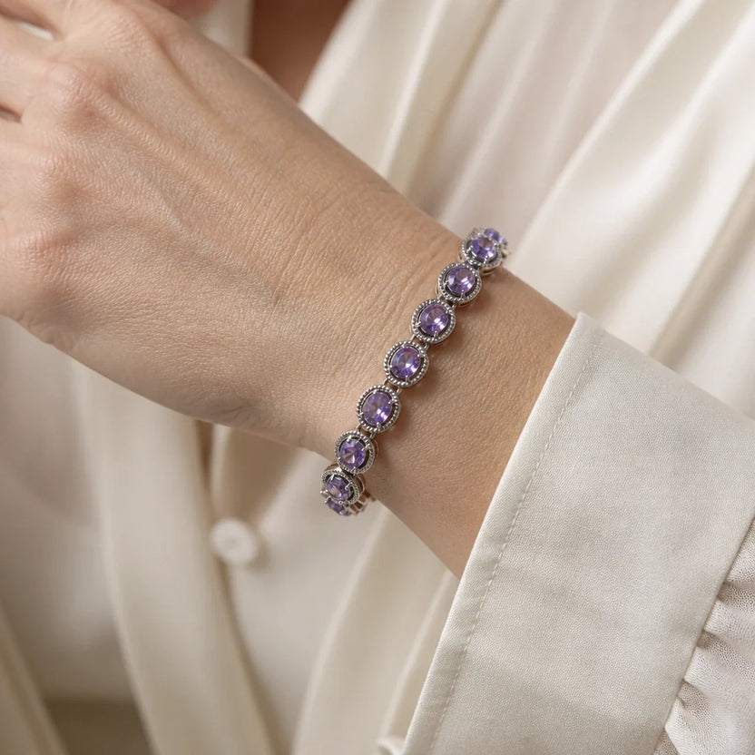 Pulsera de eslabones de circonita cúbica