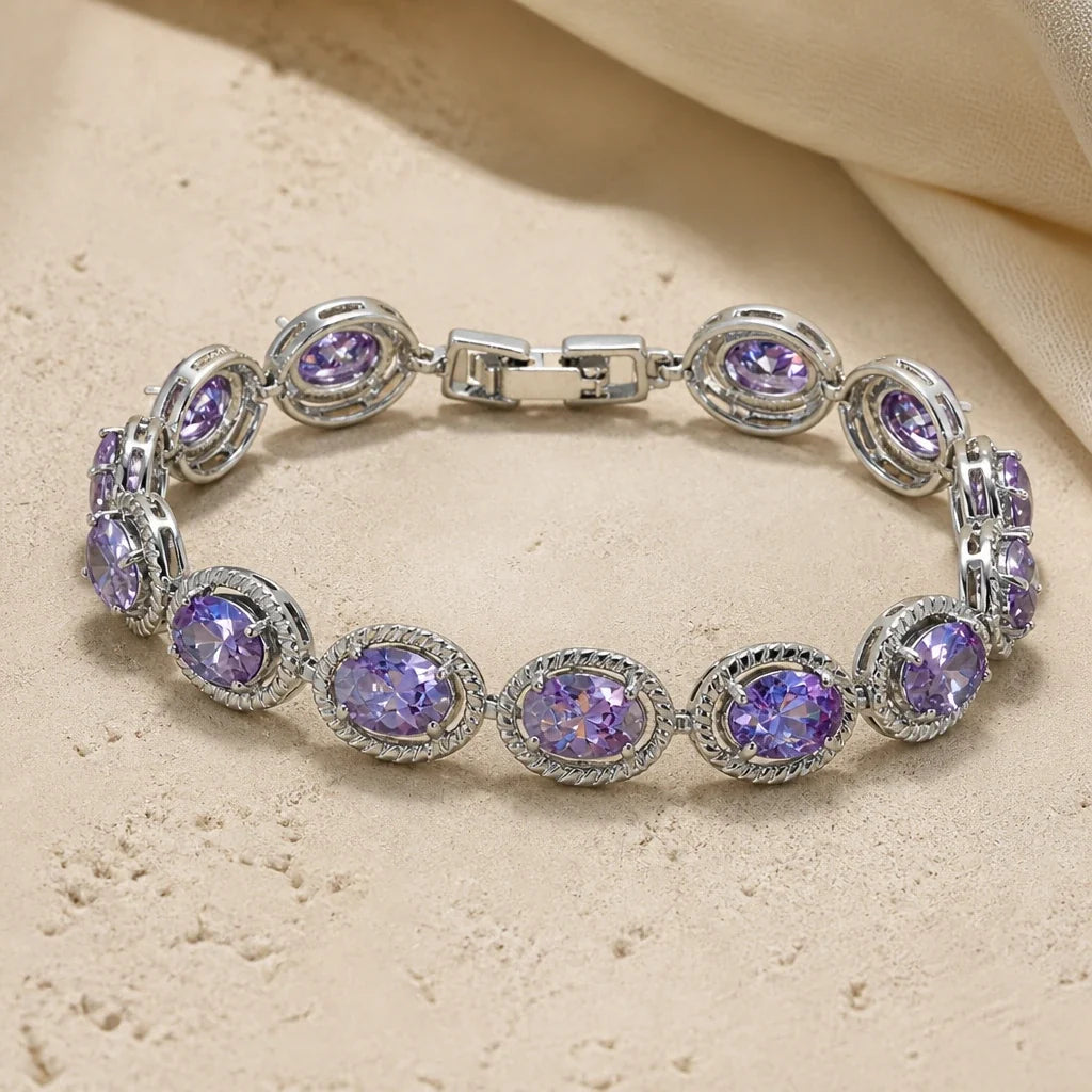 Pulsera de eslabones de circonita cúbica – imagen 2