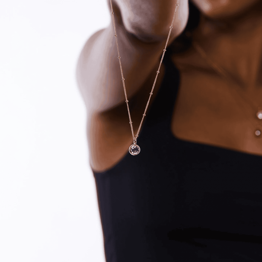 Collar luminoso con gema circular – imagen 2