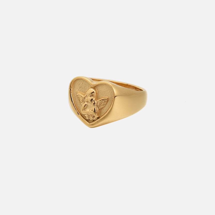 Anillo ángel con forma de corazón