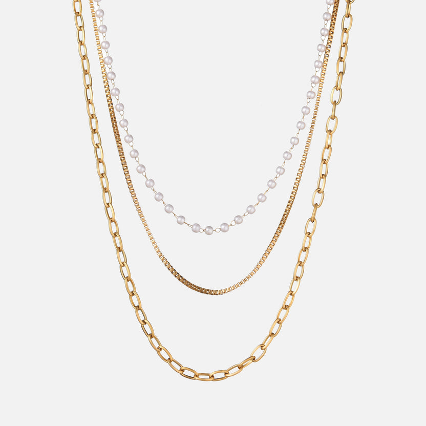 Collar de topacio triple