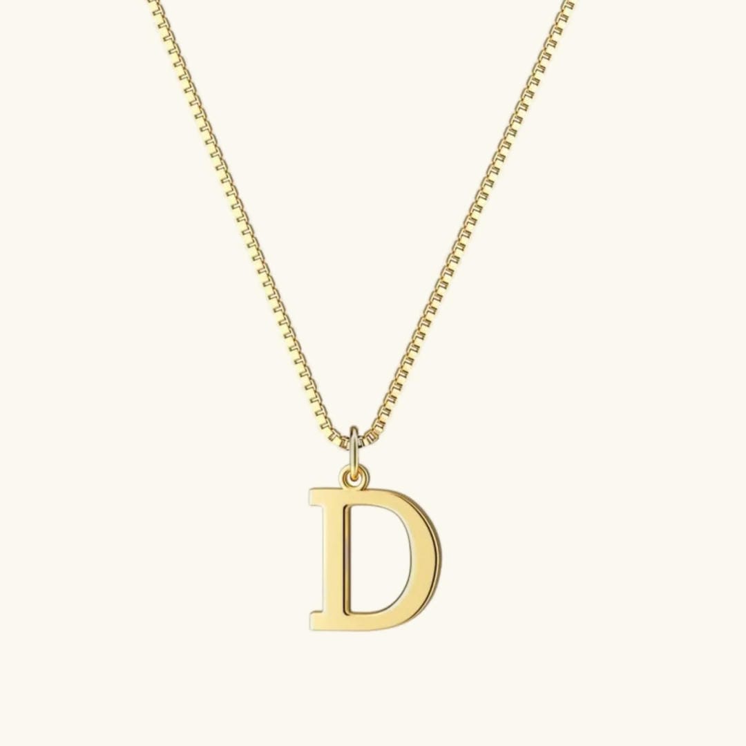 Collar vintage dorado con inicial – imagen 9