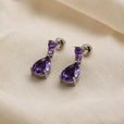 Pendientes colgantes de amatista deslumbrantes – imagen 2