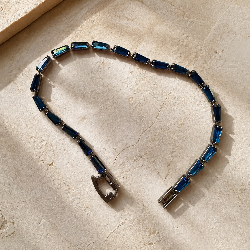 Pulsera tenis de circonita azul deslumbrante – imagen 2