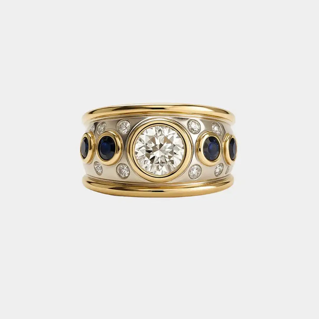 Anillo vintage con circonitas incrustadas