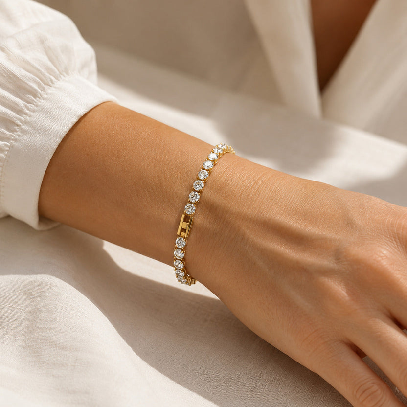 Pulsera tenis de cristales elegante