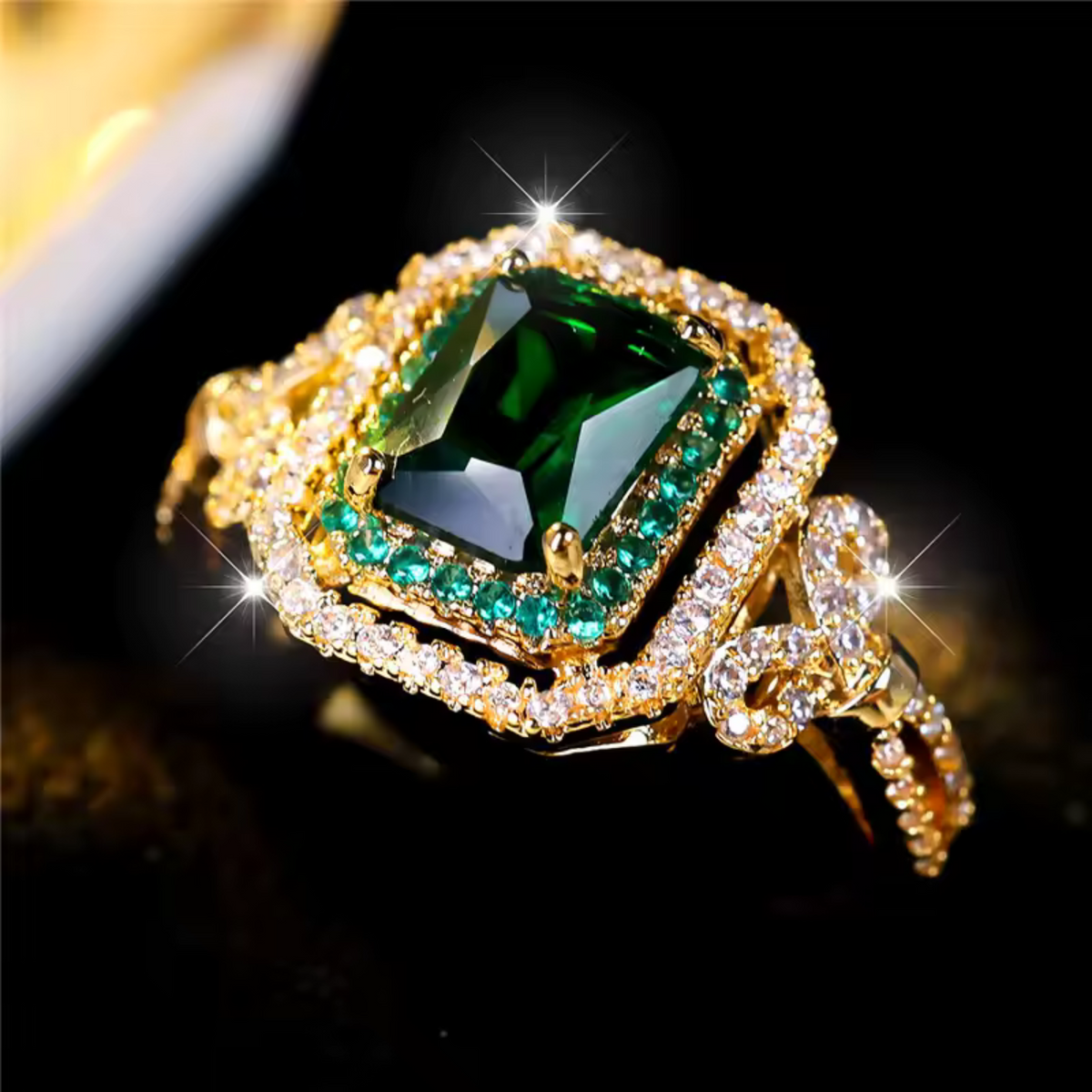 Anillo Elowira Starwynne de oro con esmeralda – imagen 2