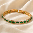 Pulsera statement de oro verde esmeralda