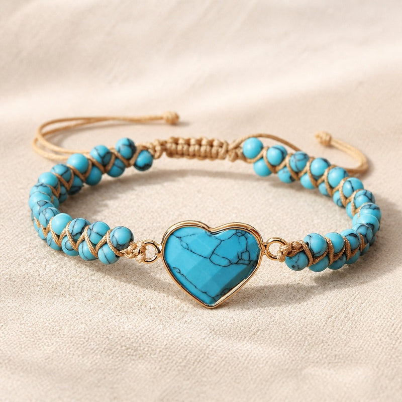 Pulsera etérea de corazón en turquesa – imagen 2