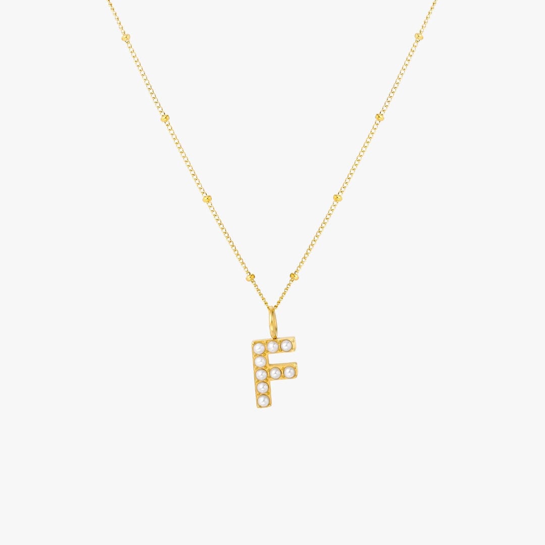 Collar con colgante inicial de perla – imagen 10