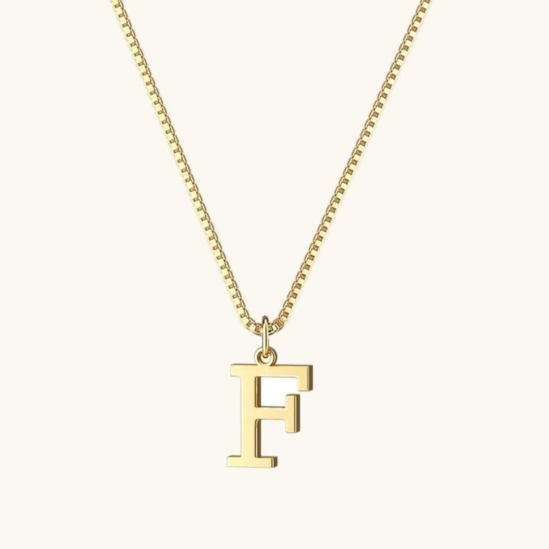 Collar vintage dorado con inicial – imagen 11