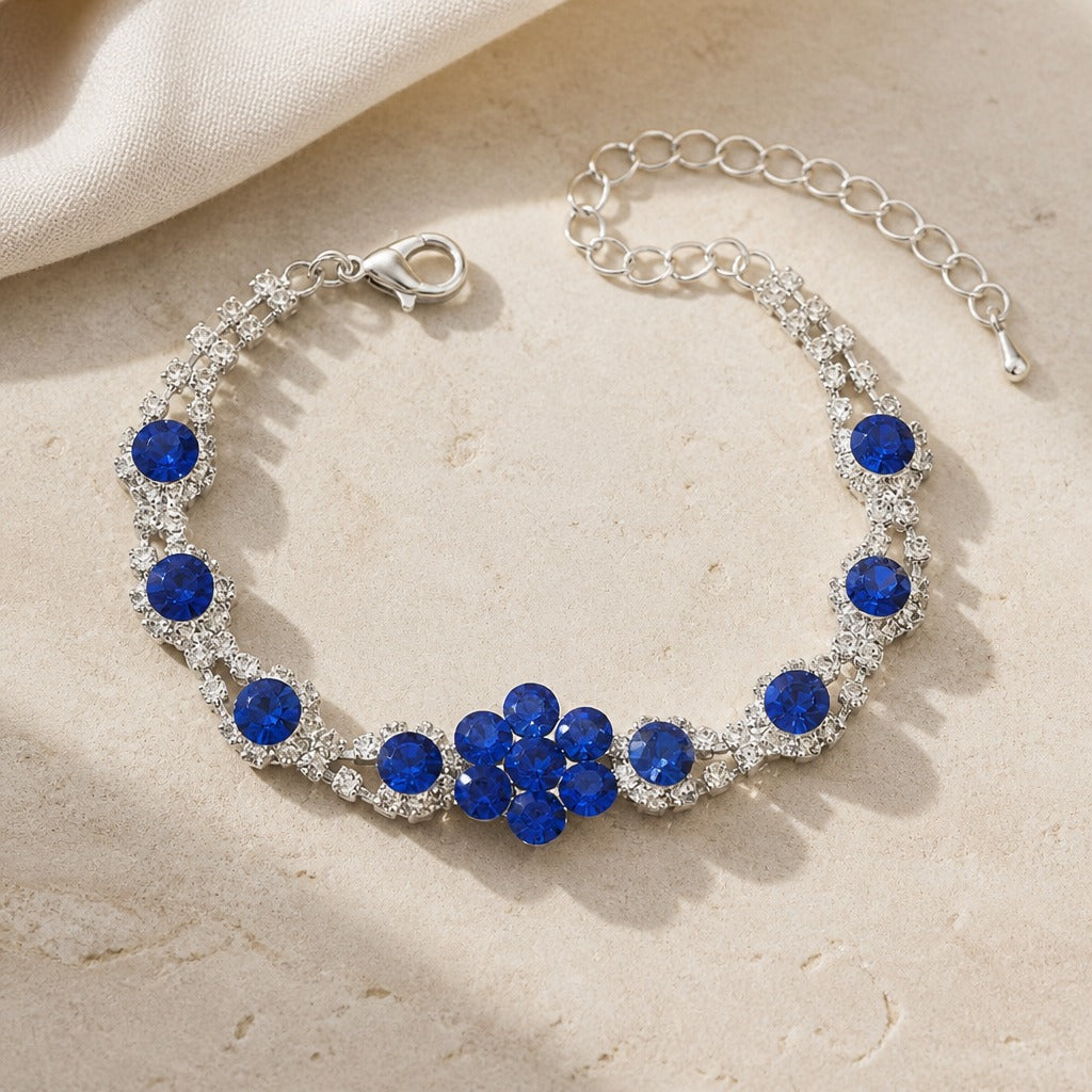 Pulsera ajustable de cadena floral