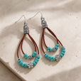 Pendientes colgantes florales con cuentas de turquesa – imagen 2