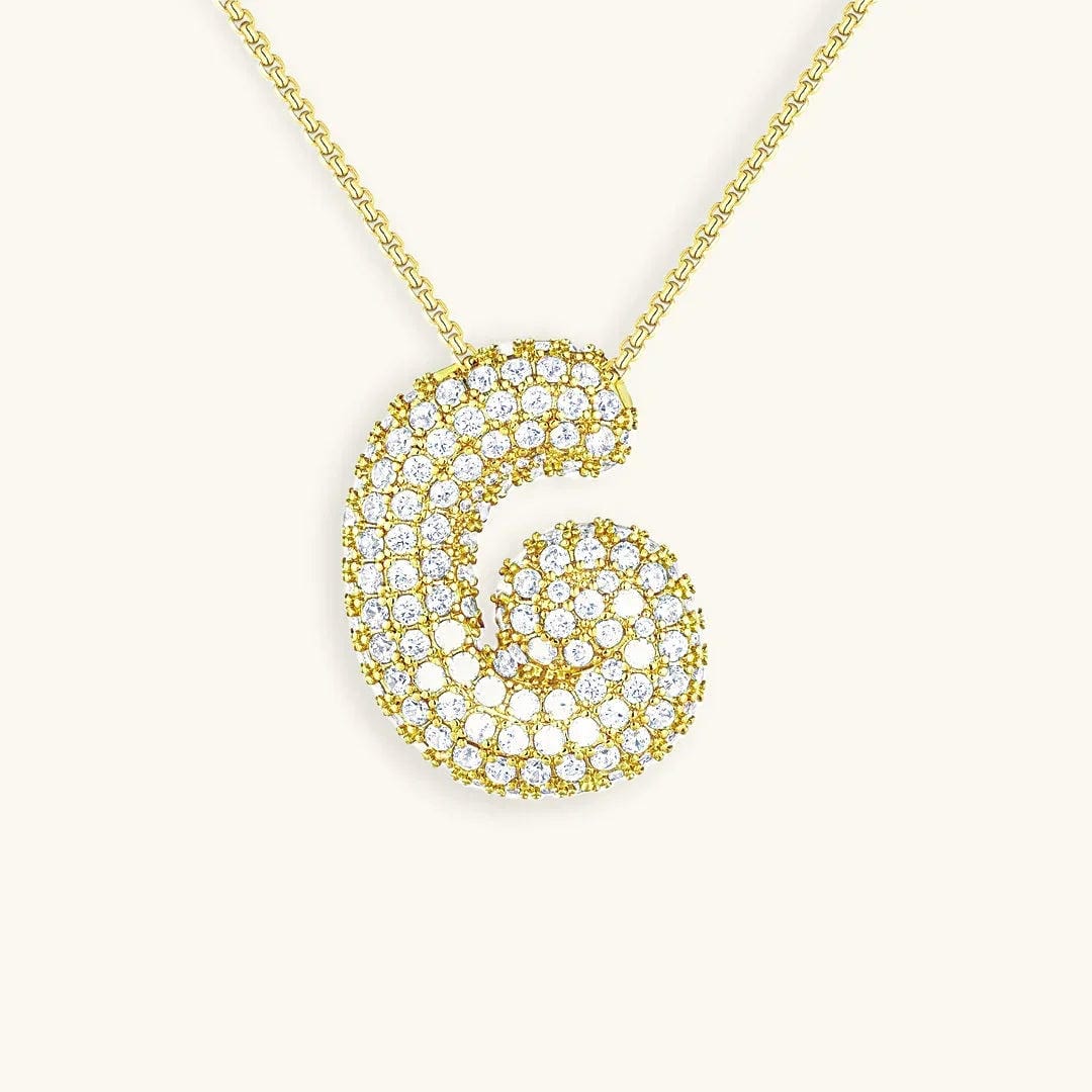 Collar con inicial Bubble de cristales – imagen 9