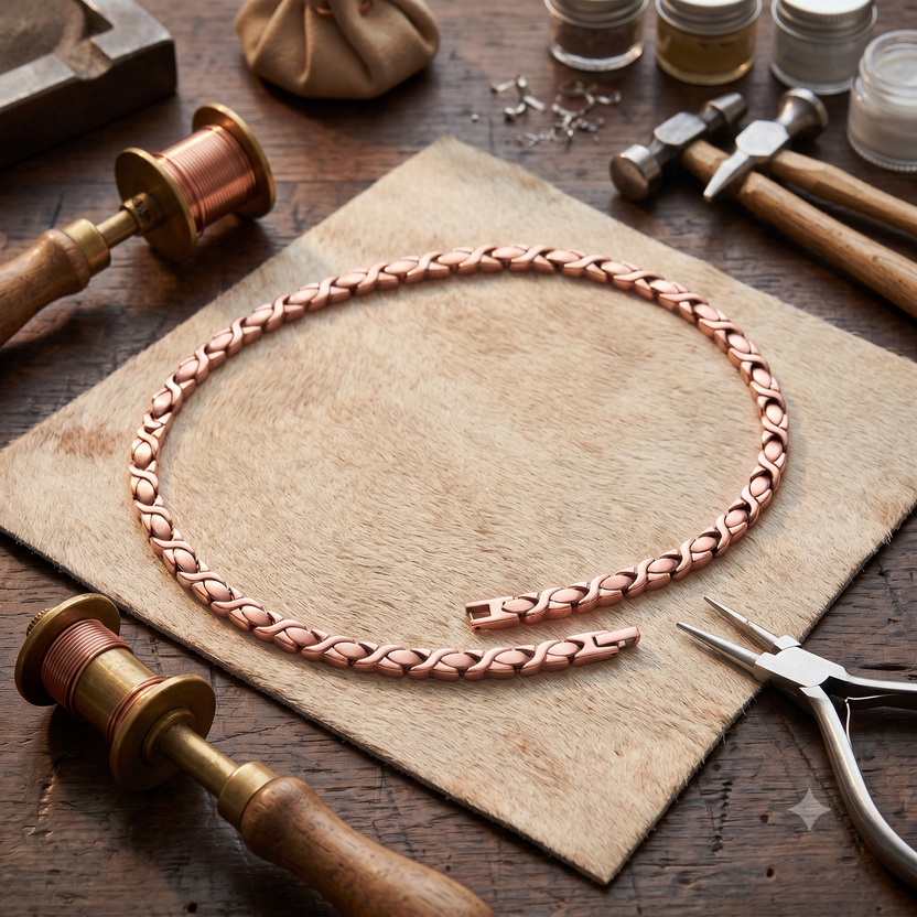 Collar de cobre con pino