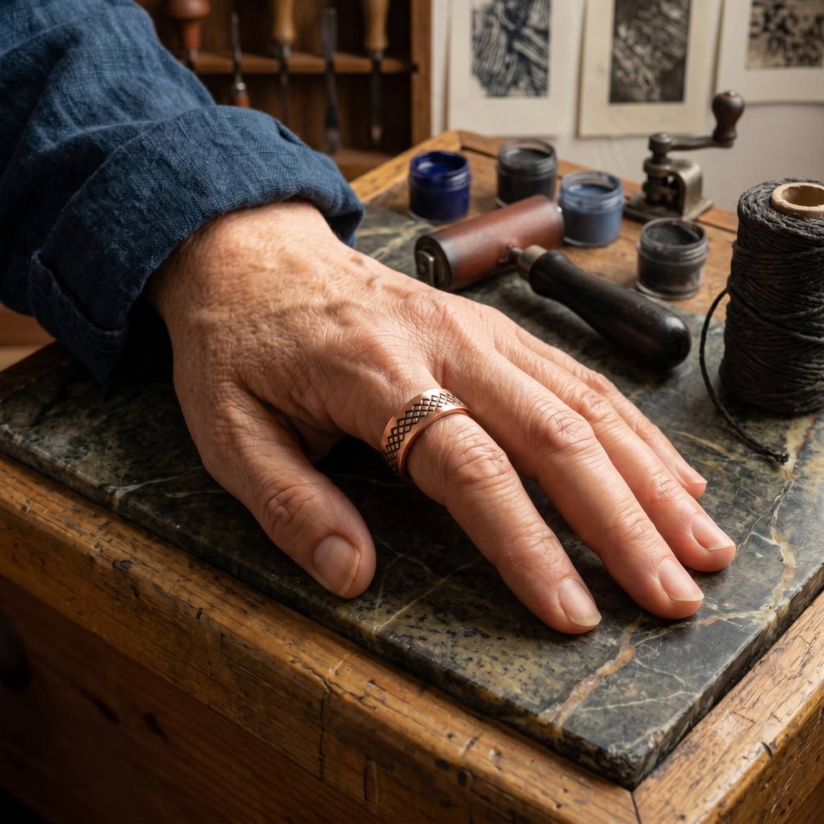 Anillo de malla de cobre – imagen 2
