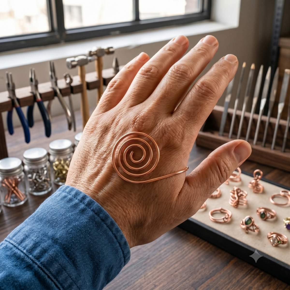 Espiral de cobre Cascade para la mano – imagen 2