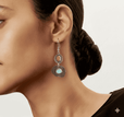 Pendientes plateados clásicos con diseño vintage natural – imagen 2