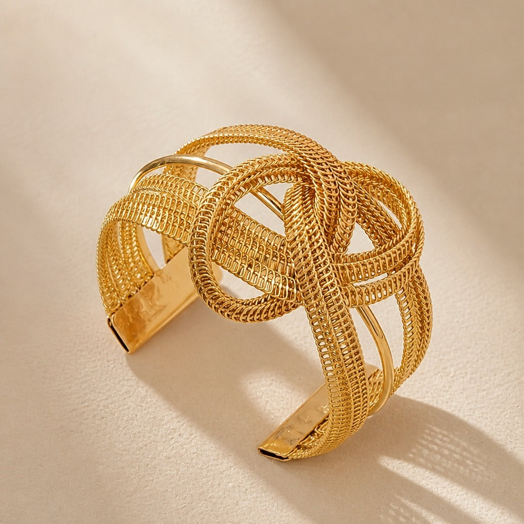 Brazalete abierto geométrico hueco – imagen 2