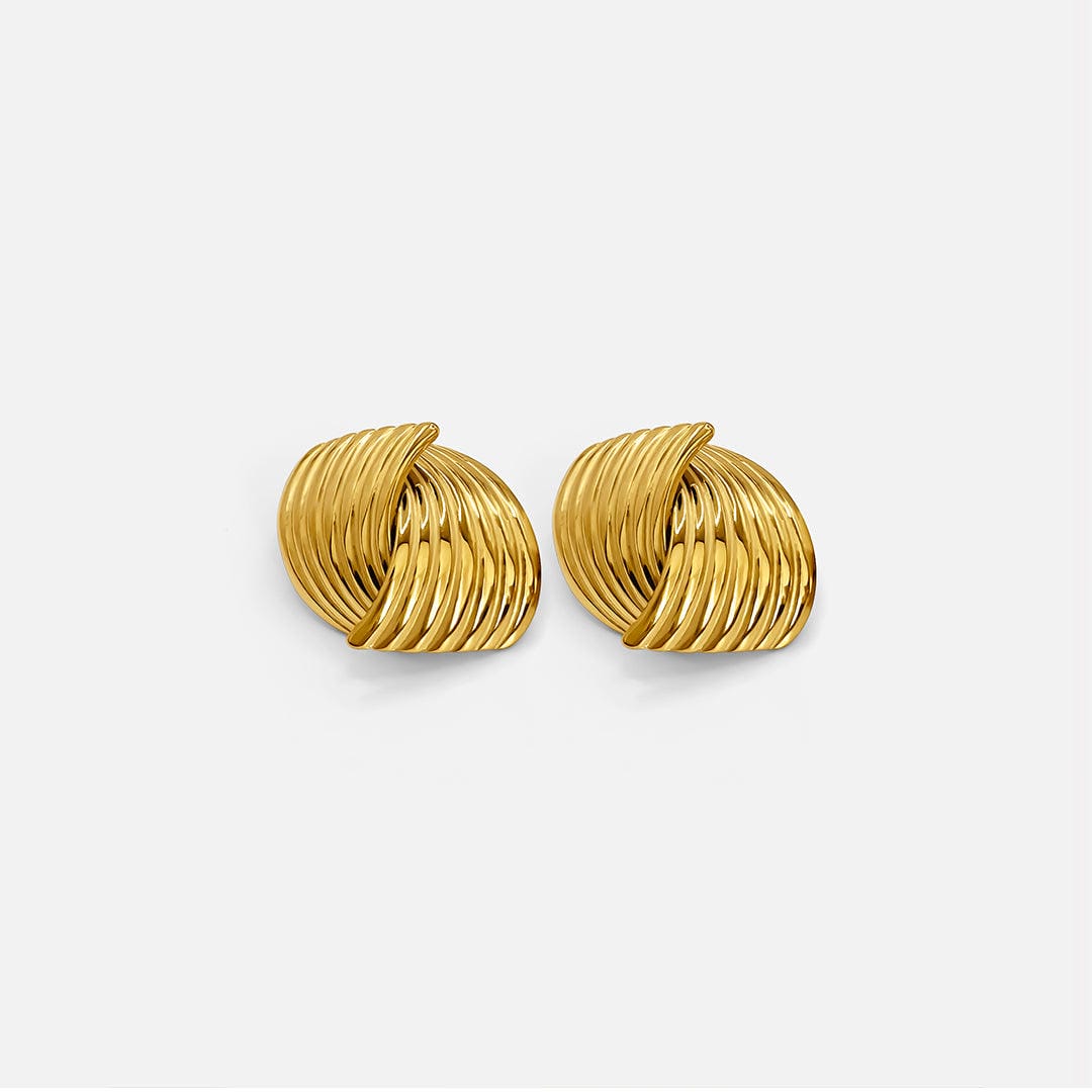 Pendientes torsionados dorados modernos – imagen 2
