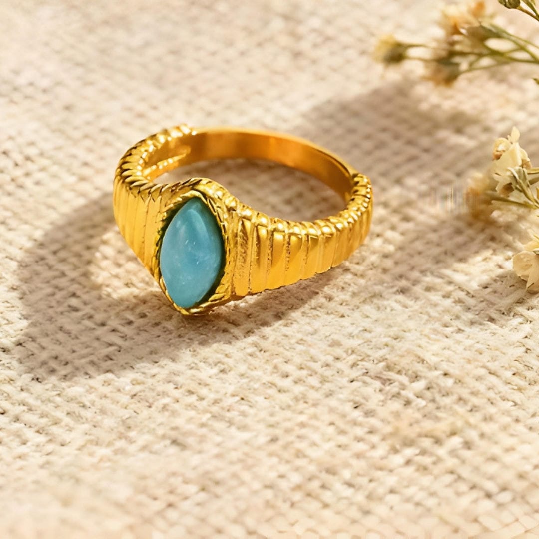 Anillo funky de ópalo dorado