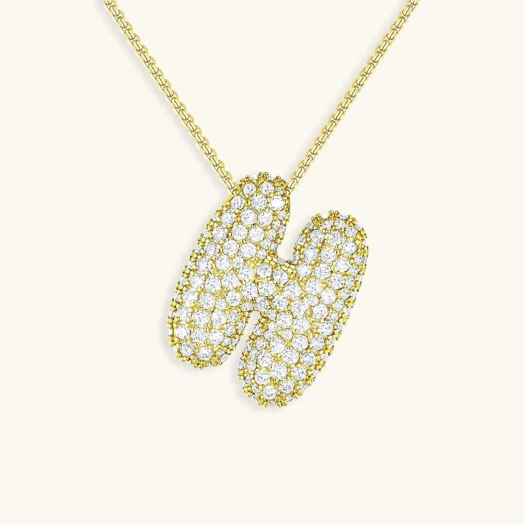 Collar con inicial Bubble de cristales – imagen 10