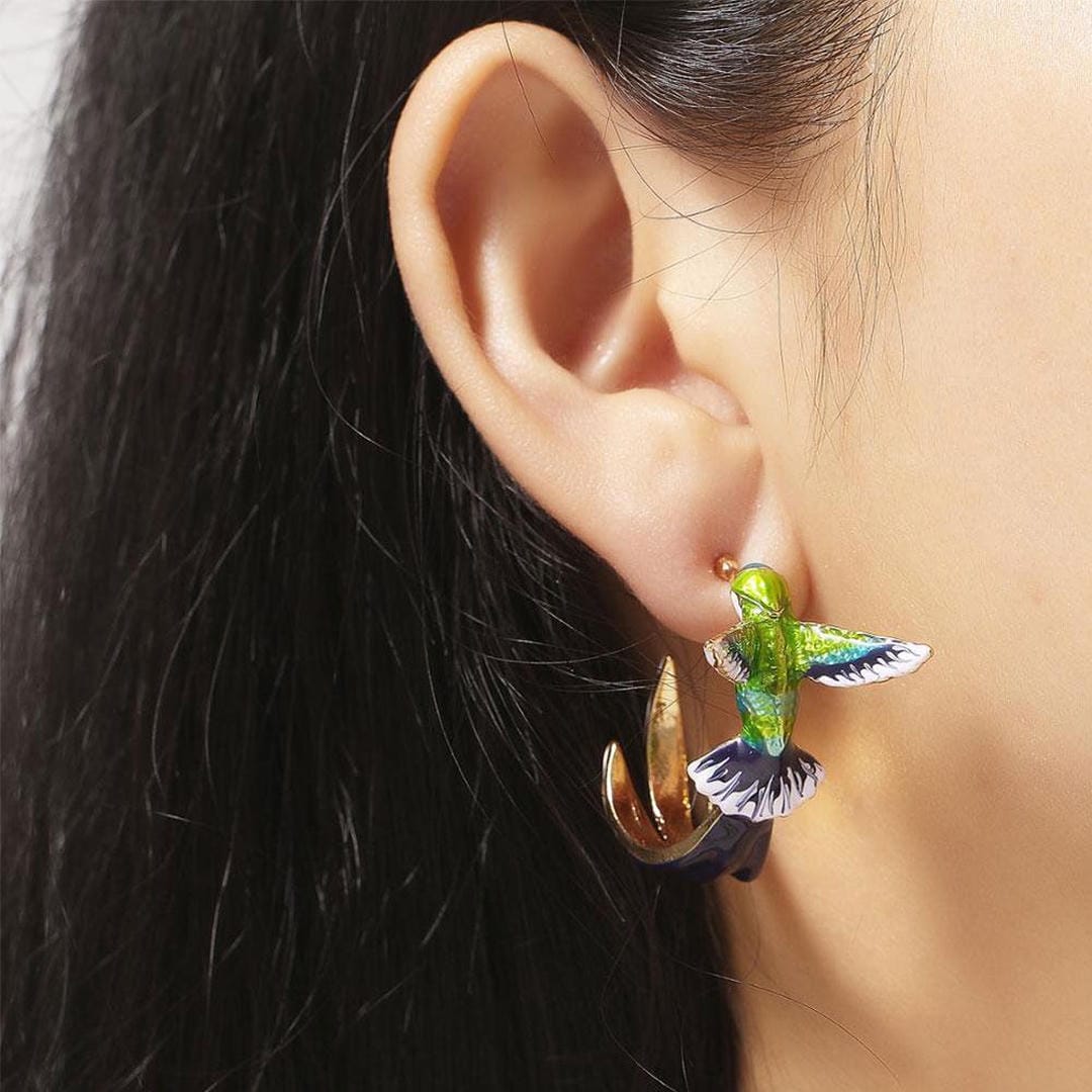 Pendientes colibrí de colores únicos – imagen 3