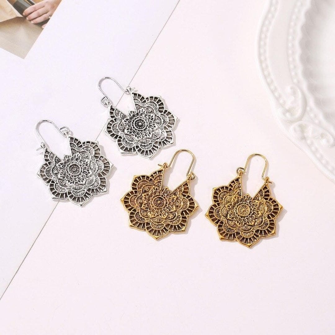 Pendientes mandala de loto – imagen 3