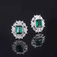 Pendientes de cristal esmeralda en plata – imagen 2
