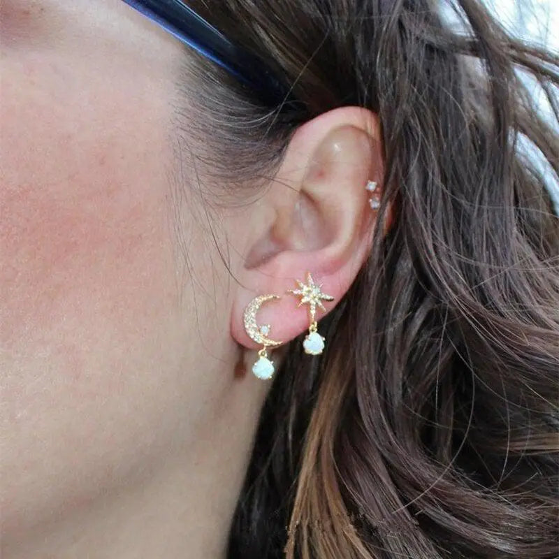 Pendientes dorados de ópalo celestial – imagen 2