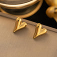 Elegantes pendientes de corazón puntiagudo en oro – imagen 4