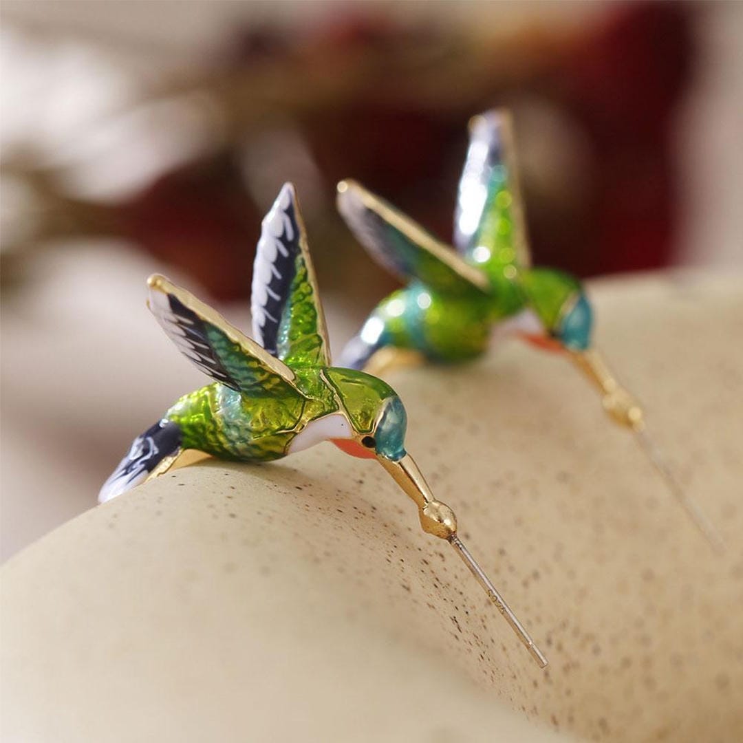 Pendientes colibrí de colores únicos – imagen 2