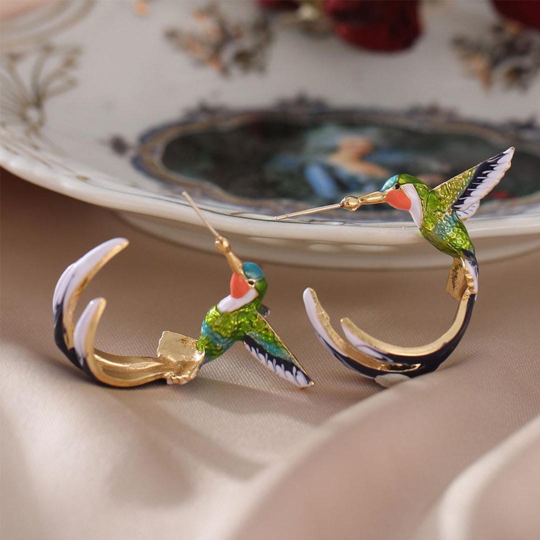 Pendientes colibrí de colores únicos