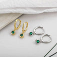 Pendientes de circonita verde brillante